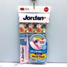 Jordan* 兒童牙刷 超值3入組 超軟毛 (1-4歲/5-10歲) 顏色隨機, 1個, J-麻吉兒童 1-4歲 3入組