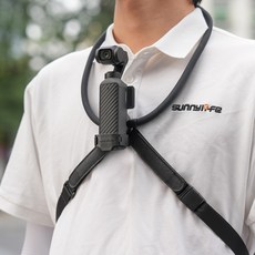 써니라이프 DJI 오즈모 포켓4/포켓3 조절식 POV 넥 마운트(with 바디스트랩) 짐벌 카메라 목걸이 어댑터 액세서리, 블랙, 조절식넥마운트