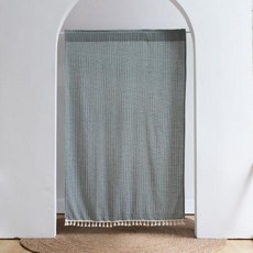 문 커튼 코튼 린넨 자카드 스트라이프 파티션 주방 거실 침실 장식