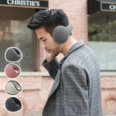 털귀마개 겨울 따뜻한 꽈배기 니트 방한 귀도리 귀마개, 블랙