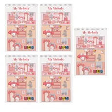 산리오 유아 초등 입학 무지 스프링 종합장, 5개, 마이멜로디