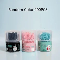 귀 청소 메이크업 제거용 100개 2-in-1 면봉 이어 스쿱 듀얼 헤드 듀얼 기능 사용 면 패드, 03 2box random color