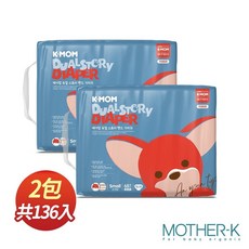 MOTHER-K Dual Story 紙尿布 XLarge 52片x2包 共104片, 1個, 狐狸-S 1箱(68片x2包)版型偏小