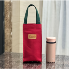 휴대용 텀블러 가방 미니멀 자석 잠금 머그컵 보온병 전용 캔버스 손잡이 가방, 1개, 레드