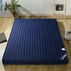 부드러운 통기성 두꺼운 매트리스 싱글 더블 킹 사이즈 접이식 침대 패드 진드기 방지 다다미 매트 매트리스 토퍼 핫, 06 150x190cm, Flannel -2