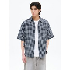 에잇세컨즈 8SECONDS 서머 체크 반소매 셔츠 네이비 425565LY5R 141697