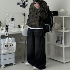 르위 남자 바람막이 후드자켓 밀리터리 오버핏 스트링 점퍼