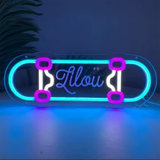 커스텀 스케이트보드 이름 네온 사인 샵 장식 클럽 데크 선물, 06 35 cm, 04 color 1