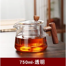 투명 유리 티포트 고온 저항 찻잔 홈 세트 차 인퓨저 만들기 도구 용품, 01 transparent 750ml