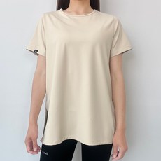 힙커버 오버핏 티셔츠 롱티 기능성 여자 반팔 필라테스복 상의