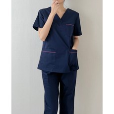 配色粉色T/C護士服刷手服實習服橡皮筋SC服制服組