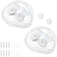 코드 체인 롤러 쉐이드 액세서리가 포함된 ITROLLE 2PCS 셔터 브래킷 세트 플라스틱 선쉐이드 커튼 조정기 28피스 메탈 코어 클러치 풀 수리 키트 화이트