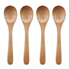 리숲 나무 미니스푼 우드 요거트 아이스크림 꿀 커피 스푼 대, 4개, 너도밤나무