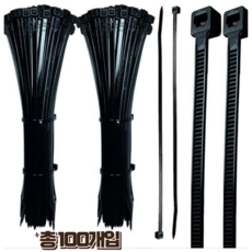 홈앤힐링 대형 케이블타이 산업용 실외용 폭 8mm 10mm 100개입, 블랙