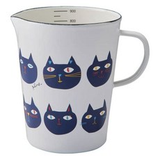 다마하시 플룬 법랑 계량컵 L 일본제, 1개, 화이트 미미코코모모, 950ml