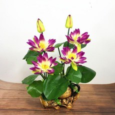 仿真荷花蓮花盆栽/茶壺盆大紅荷花/-家居裝飾擺件, 1個, 紫色