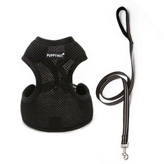 SB수빈스토어 간편착용 하네스 셋트 블랙 XL 강아지조끼 강아지산책 반려견하네스