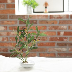 올리브 조화 센터피스 볼륨 수반 화분 set 38cm 인테리어 식물 조경 테이블 장식 소품 꾸미기, 조화수반, 1개