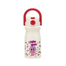 兒童卡通便攜手提水壺, 米紅色 500ml, 1個
