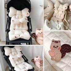 유모차라이너 쿠션 시트 워머 방한 블랭킷 보온 코튼, 곰 두꺼운 패드, 1개