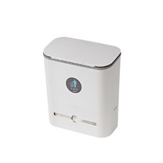 壁掛式廚餘桶，附垃圾袋收納盒，廚房垃圾桶，壁掛垃圾桶, 白灰色, 1個