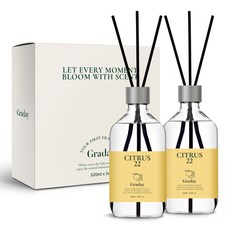그라데이 디퓨저 선물세트, 2개, 520ml, 시트러스 22