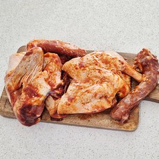 [닭리닭매]국내산 에어프라이어 오리치킨 4조각/슬라이스 2.2kg, 오리 슬라이스 600gx2개-핫염지, 1