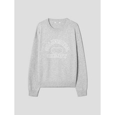 [국내매장정품] 에잇세컨즈 8SECONDS 레터링 스티치 니트 풀오버 그레이 225X5143 145687, 회색(앤틱실버), L