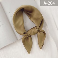 春夏防曬涼感絲巾，韓版純色70方巾，舞蹈絲巾女，春秋夏季空姐百搭工作職業頭巾圍巾, A-204  70純 卡其, 1個