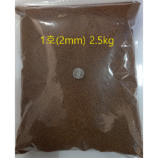 골드탑/(1호)2mm/(2호)3.3mm/(3호)4.2mm/(5호)6.5mm/2.5kg/잉어/붕어/금붕어/비단잉어/향어/메기/물고기사료/부상사료/소분, 2.5kg, 1개, 1호(2mm)