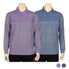 여성 스트라이프 카라넥 긴팔 티셔츠