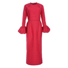 바루니 탈리아 러플 커프스 맥시 드레스