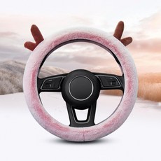 사슴핸들커버 차량용 겨울 기모 부드러운 핸들커버 보온커버 미끄럼방지 카인테리어 차량용품, 사슴핸들커버 블랙