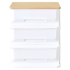 HOPMA 木紋三抽塑膠收納櫃 B-PP300 台灣製造 E1等級塑合板, 白配楓木