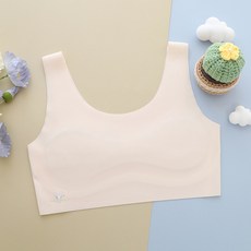 DFMEI 女童一階段發育期無痕內衣初中生冰絲小背心大童女夏學生少女文胸