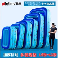 Rising 盈泰 多種規格充氣游泳池 1.5-4.28米 家庭兒童游泳池 球池, 1個, 限宅配-內置打氣機款428x195x60, 藍白