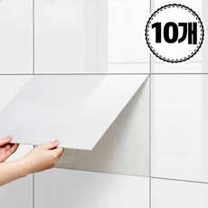 비바프 주방 욕실 붙이는 벽지 폼블럭 타일 시트지 데코타일, 클린 화이트, 10개