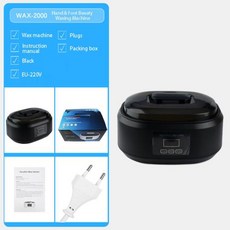 파라핀 워머 남녀공용 테라피 기계 히터 손 발 목욕 바디 제모 디지털 타이밍 스파 200W, black EU plug, 1) black EU plug, 1개