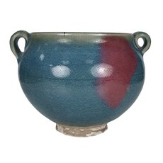 博古珍藏 元代鈞窯天藍釉紫紅斑雙系罐 早期收藏博物館級文物 老件瓷器, 1個