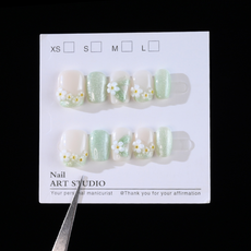 GUEFOON 短款穿戴甲, 1個, 五瓣花（短方圓款）:M（2734）