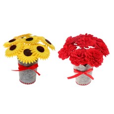 어린이집 꽃 화분 만들기 DIY 카네이션 해바라기 키트 부직포 스승의날 펠트 미술수업 유치원 교구 재료, 1개