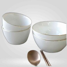 옥식기 국내산 모던 심플 커플 도자기 공기 대접 2인 세트, 본상품, 1개, 단일옵션