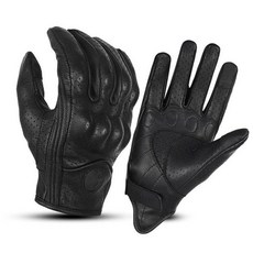 make speed 오토바이 가죽장갑, 타공(블랙)