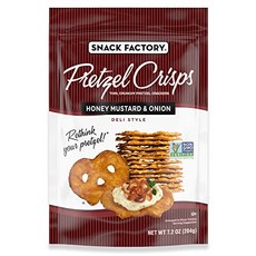 7.2 온스 (1개 팩) 허니 머스타드 앤 어니언 스낵 팩토리 Snack Factory Pretzel Crisps Honey Mustard and Onion 7.2 Oz Ba, 1개, 204g