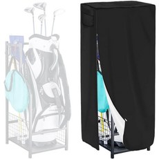 지코프 골프백 보관 차고 정리함 커버 방수 스탠드 청소하기 쉽고 접이식 지퍼가 달린 골프 장비 랙, 22"L x 17"W 50"H