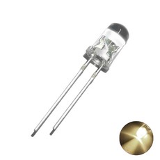5mm 고휘도 웜화이트 10개 LED 램프 2핀 5파이 다이오드 DIY 전자부품