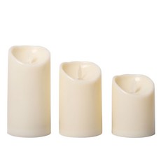 充電仿真石蠟電子蠟燭燈 搖擺火焰 無焰安全 直徑7.5cm 3入組 (10/12.5/15cm高)