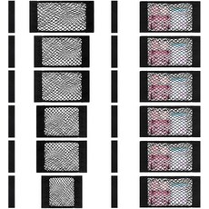 6개의 메쉬 카고 네트 범용 신축성 탄성 Rv 수납 네트 접착 테이프 포함 4가지 크기