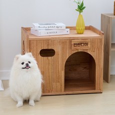 핀란디아 엘렌 원목 강아지집A 애견하우스, 1개, 브라운