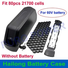 롱 배터리 케이스 80개 21700 셀 수용 36V 48V 52V 60V 72V 폴리 박스 니켈 스트립 10S 13S 14S 50A BMS DI, SJ06 60V BOX